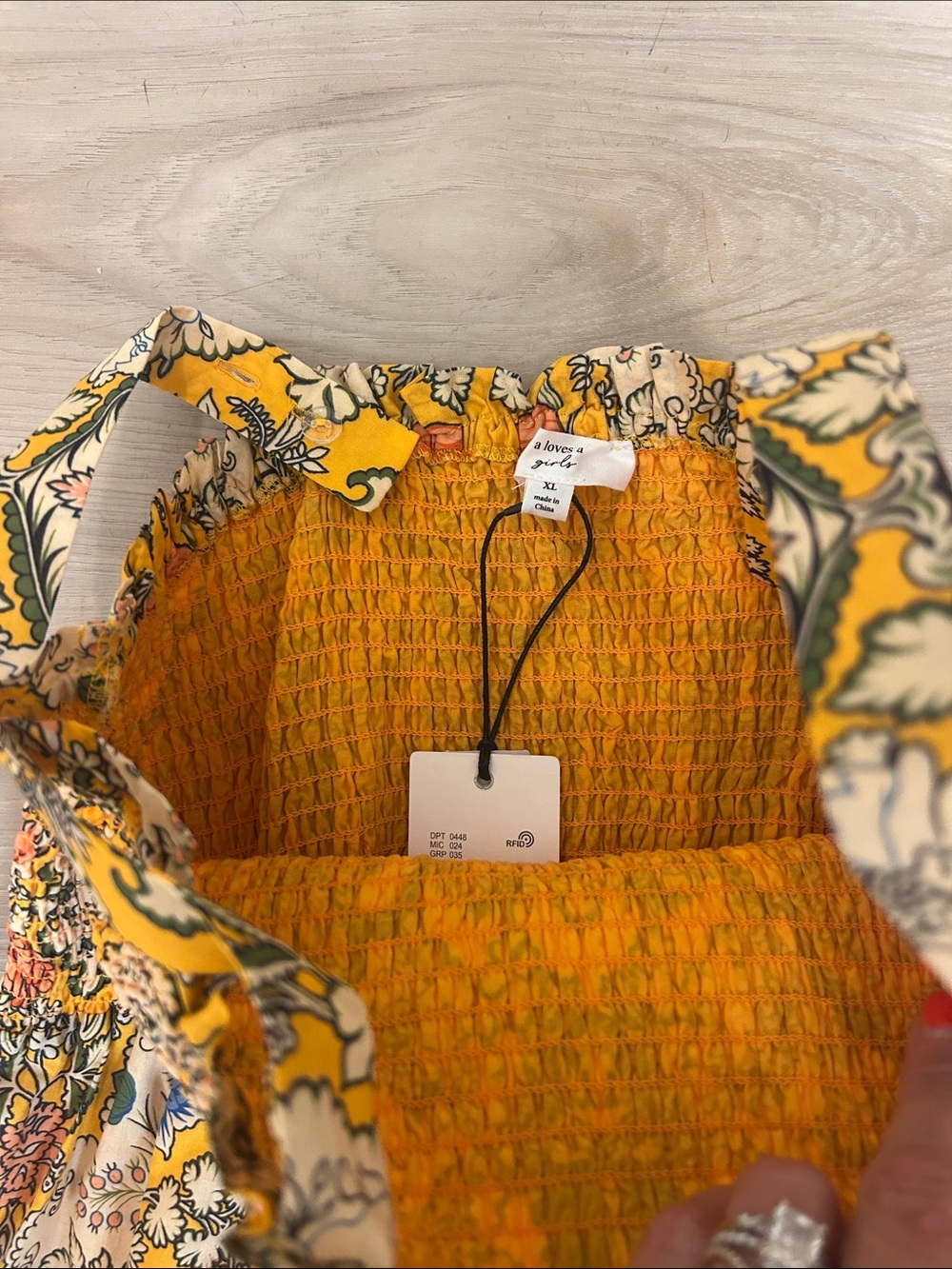 Girls' Yellow Floral Smocked sunflower 🌻 Sundress with Adjustable Straps - Picture 2 of 4